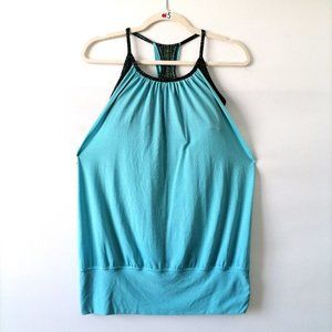 Lululemon Womens Blue Racer Back Flowy Built in Bra Athletic Tank Top Size 6